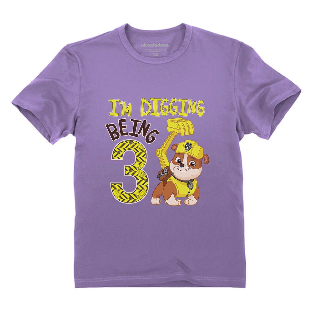 Paw Patrol Rubble Digging 3rd Birthday Official Toddler Kids T-Shirt
