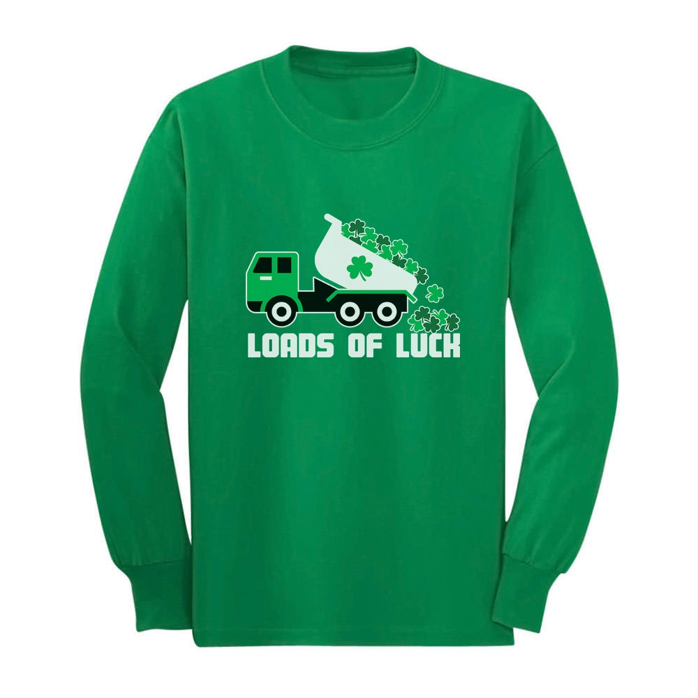 Loads of Luck - St. Patrick's Day Clover Truck Long sleeve T-Shirt For Kids