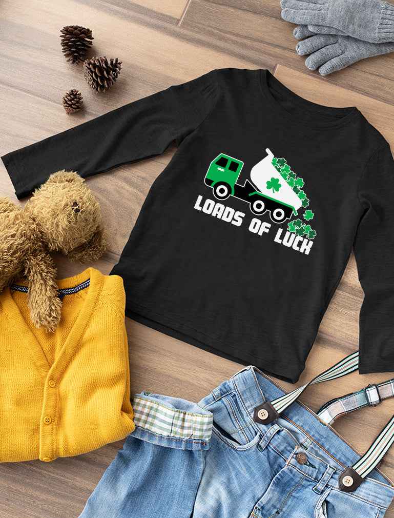 Loads of Luck - St. Patrick's Day Clover Truck Long sleeve T-Shirt For Kids