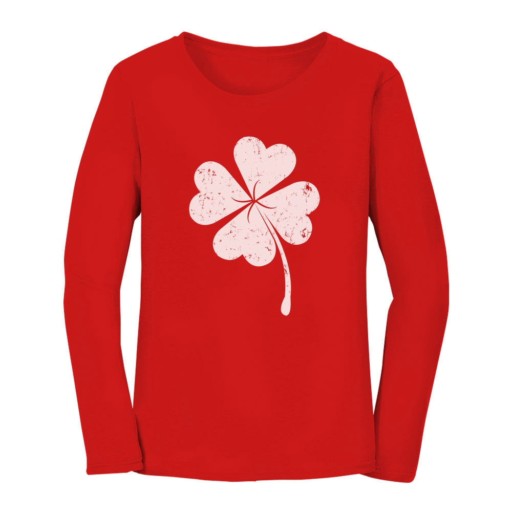 St. Patricks Day Lucky Charm Clover Women Long Sleeve T-Shirt