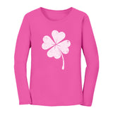 St. Patricks Day Lucky Charm Clover Women Long Sleeve T-Shirt