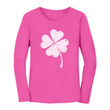 St. Patricks Day Lucky Charm Clover Women Long Sleeve T-Shirt 