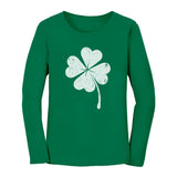 St. Patricks Day Lucky Charm Clover Women Long Sleeve T-Shirt