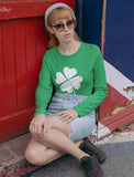 St. Patricks Day Lucky Charm Clover Women Long Sleeve T-Shirt 