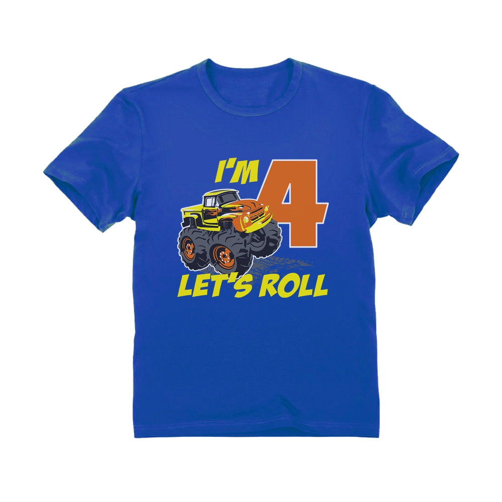 4 Year Old Boy Truck 4th Birthday Toddler Kids T-Shirt