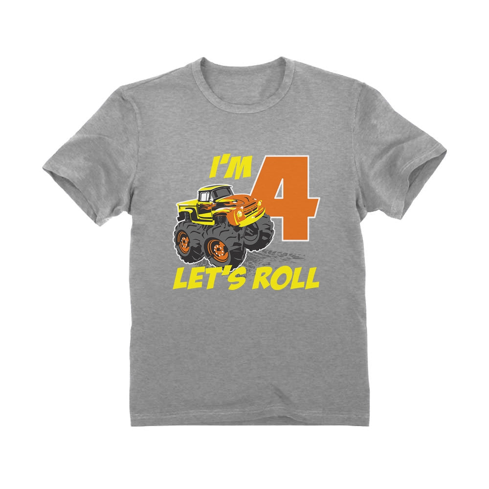 4 Year Old Boy Truck 4th Birthday Toddler Kids T-Shirt