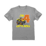4 Year Old Boy Truck 4th Birthday Toddler Kids T-Shirt