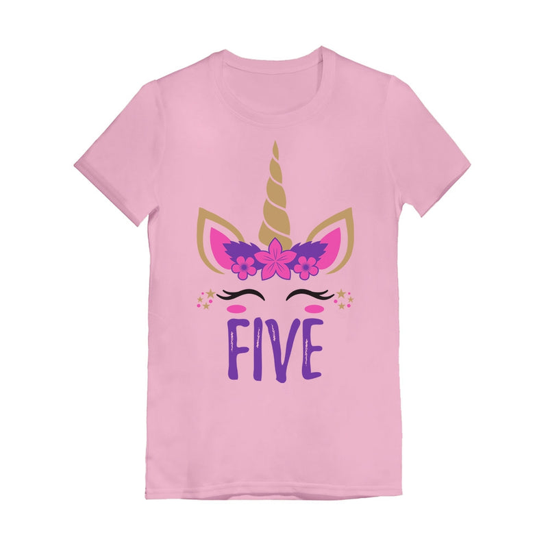Gift for 5 Year Old Girl Unicorn Youth Kids Girls' Fitted T-Shirt