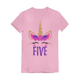 Gift for 5 Year Old Girl Unicorn Youth Kids Girls' Fitted T-Shirt 