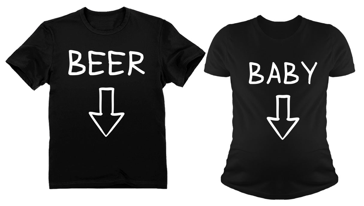Expecting Baby Belly \ Beer Belly Matching Couples Shirts