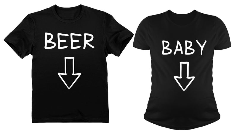Expecting Baby Belly \ Beer Belly Matching Couples Shirts