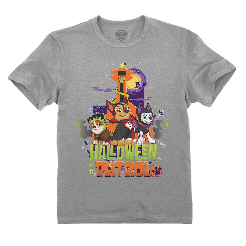 Halloween Paw Patrol Rubble Chase Marshall Pups Official Toddler Kids T-Shirt
