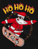 Skateboarding Santa Ho Ho Ho Ugly Christmas Youth Kids Girls' Fitted T-Shirt 