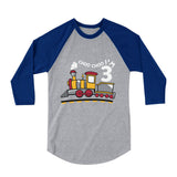 3rd Birthday 3 Year Old Boy Choo Train 3/4 Sleeve Baseball Jersey Toddler Shirt