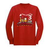 3 Year Old Boy Choo Train 3rd Birthday Outfit Toddler Kids Long sleeve T-Shirt 
