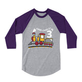 3rd Birthday 3 Year Old Boy Choo Train 3/4 Sleeve Baseball Jersey Toddler Shirt