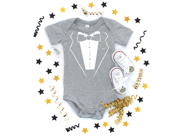 Tuxedo With Bow Tie Baby Boy Baby Bodysuit – Tstars