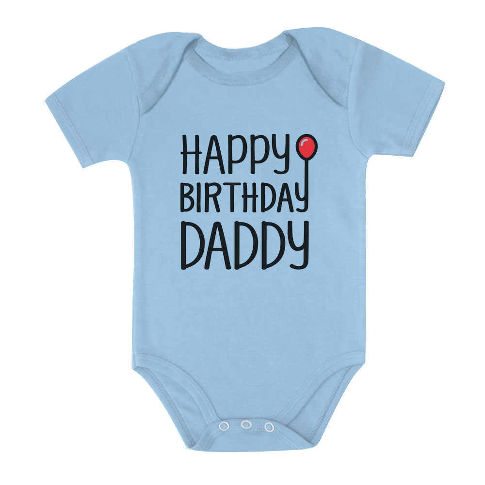 Happy Birthday Daddy Baby Onesie Aqua 18M