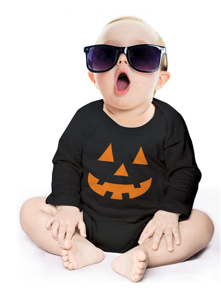 Cute Little Pumpkin Outfit Halloween Infant Jack O' Lantern Baby Bodysuit