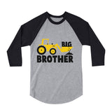 Big Brother Tractor Boys 3/4 Sleeve Baseball Jersey Toddler Shirt