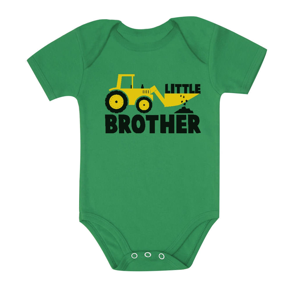 Little Brother Tractor Baby Boy Onesie