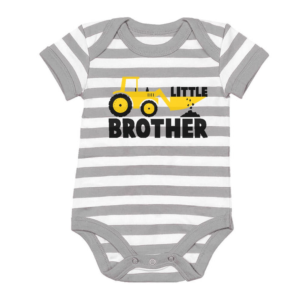 Little Brother Tractor Baby Boy Onesie