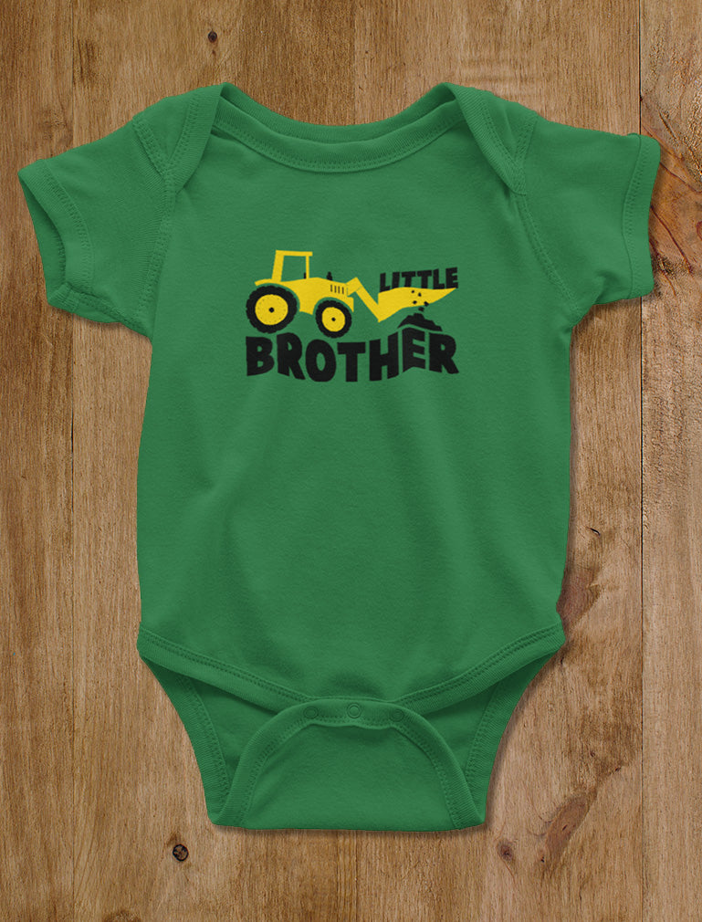 Little Brother Tractor Baby Boy Onesie