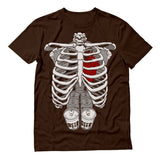 Skeleton Six Pack Beer Abs Xray Halloween Costume T-Shirt