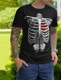 Skeleton Six Pack Beer Abs Xray Halloween Costume T-Shirt