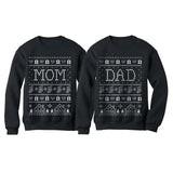 Mom & Dad Matching Ugly Christmas Sweatshirts Set Xmas Gift for Parents