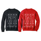 Mom & Dad Matching Ugly Christmas Sweatshirts Set Xmas Gift for Parents