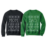Mom & Dad Matching Ugly Christmas Sweatshirts Set Xmas Gift for Parents 