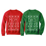 Mom & Dad Matching Ugly Christmas Sweatshirts Set Xmas Gift for Parents