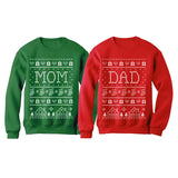 Mom & Dad Matching Ugly Christmas Sweatshirts Set Xmas Gift for Parents