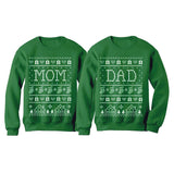 Mom & Dad Matching Ugly Christmas Sweatshirts Set Xmas Gift for Parents