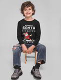 Kung Fu Santa Ugly Christmas Sweater Youth Kids Long Sleeve T-Shirt
