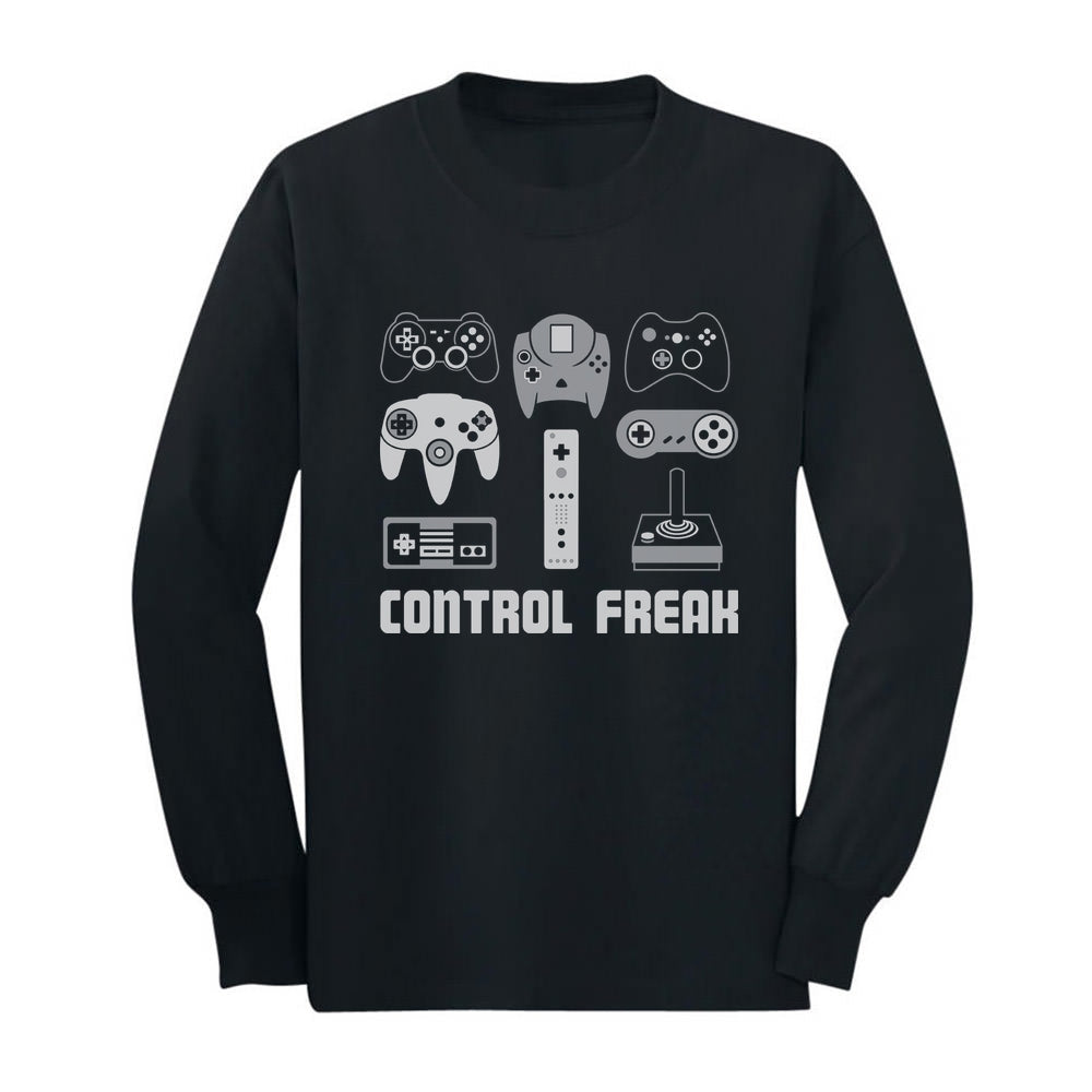 Video Game Control Freak Gamer Youth Kids Long Sleeve T-Shirt