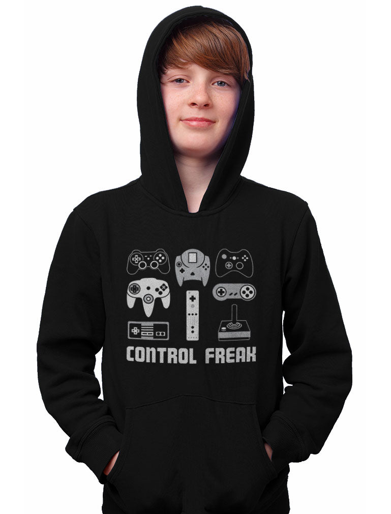 Video Game Control Freak Gamer Youth Hoodie