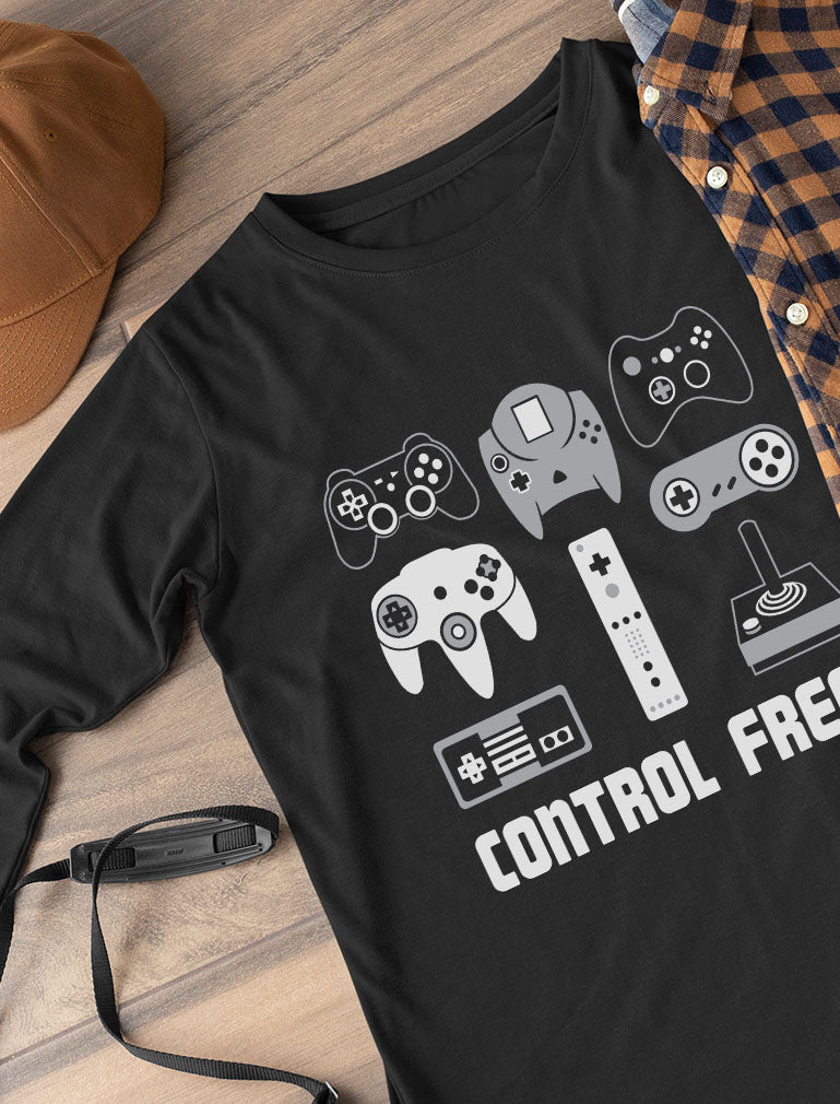 Video Game Control Freak Gamer Youth Kids Long Sleeve T-Shirt