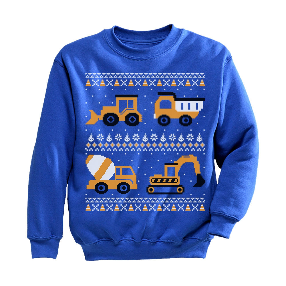 Tractors & Bulldozers Ugly Christmas Sweater Toddler Kids Sweatshirt