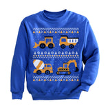 Tractors & Bulldozers Ugly Christmas Sweater Toddler Kids Sweatshirt