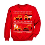 Tractors & Bulldozers Ugly Christmas Sweater Toddler Kids Sweatshirt