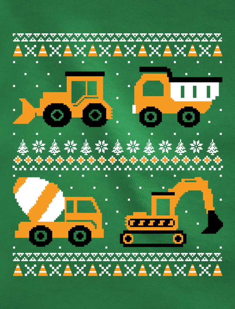 Tractors & Bulldozers Ugly Christmas Sweater Toddler Kids Sweatshirt