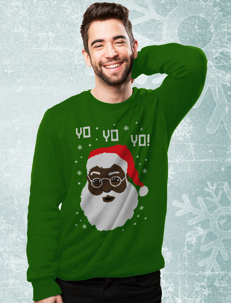 Black Santa Ugly Christmas Sweater Sweatshirt – Tstars