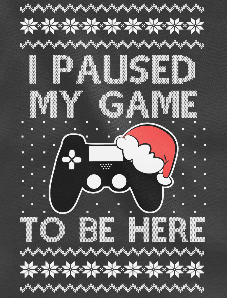 I Paused My Game to Be Here Ugly Christmas Youth Kids Long Sleeve T-Shirt