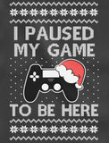 I Paused My Game to Be Here Ugly Christmas Youth Kids Long Sleeve T-Shirt
