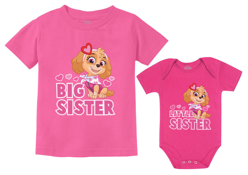 Paw Patrol Skye Big Sister Little Sister Matching Outfits Shirts for Girls