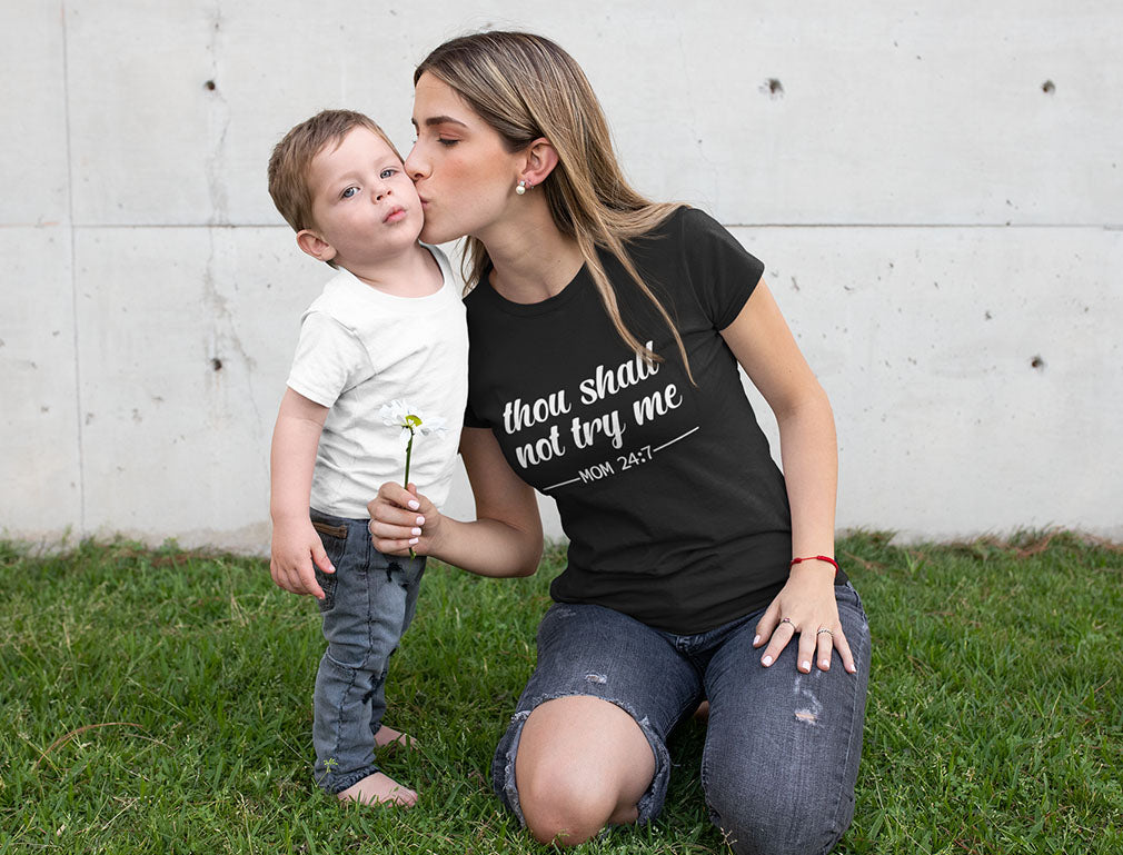 Mom Shirt Thou Shall Not Try Me Mama Shirt Funny Mom Gift Women T-Shirt