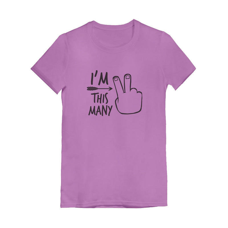 I'm This Many Two Year Old Toddler Kids Girls' Fitted T-Shirt