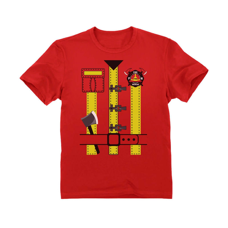 Fireman Uniform Halloween Costume Toddler Kids T-Shirt